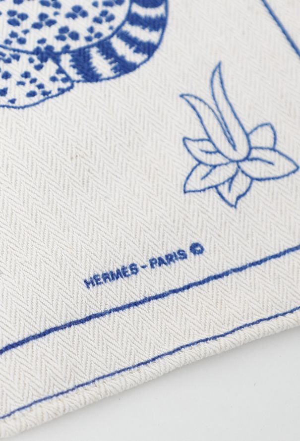 Hermès '80s 'Les Leopards' 6-piece Linen Placemat Set - 4