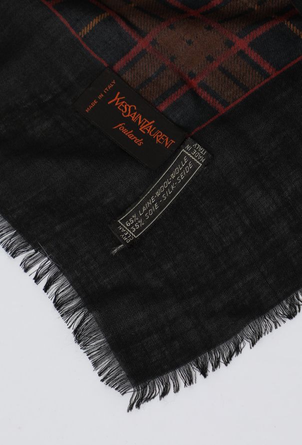 Saint Laurent '70s Russian Paisley Plaid Scarf - 6