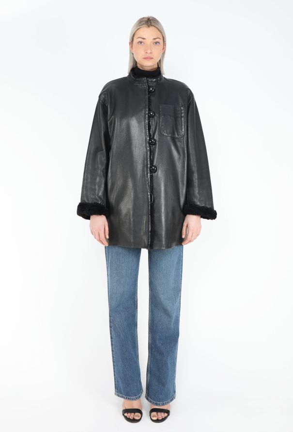 Saint Laurent '80s Shearling-Lined Leather Jacket - 1