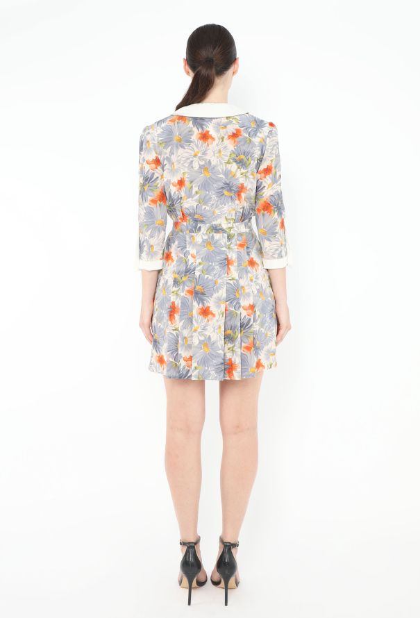 Miu Miu 2024 Pleated Floral Crêpe Dress - 5