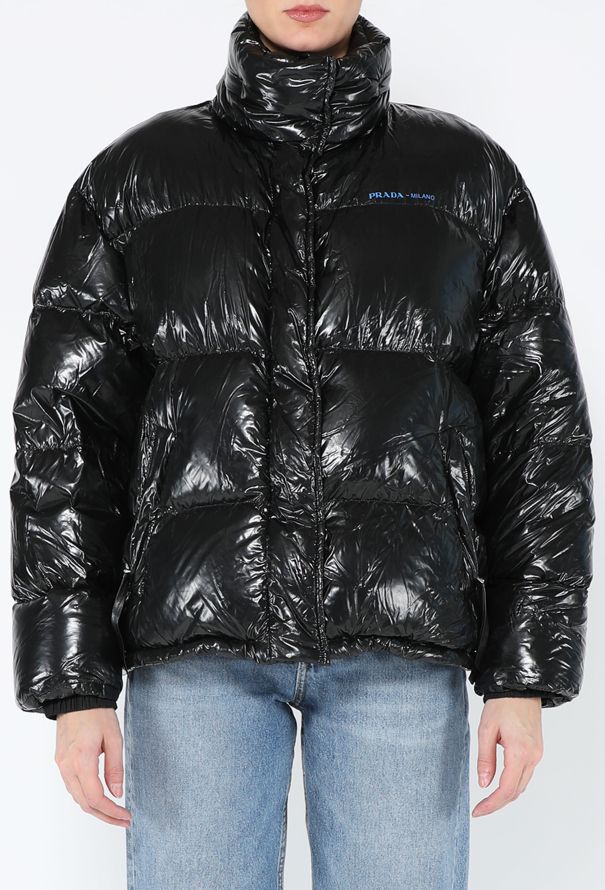Prada 2018 Cropped Drawstring Nylon Down Jacket - 1