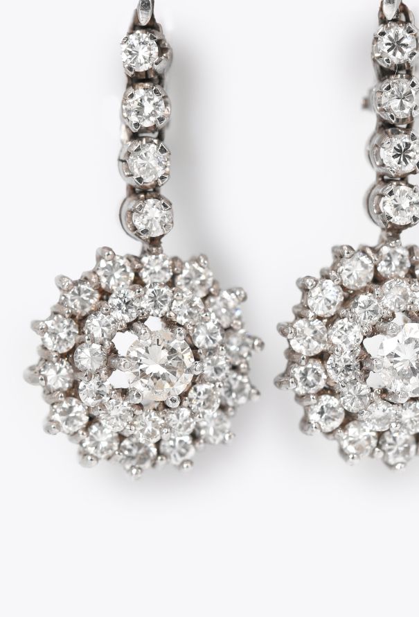 Vintage Fine Jewelry 18k White Gold & Diamond Earrings - 5 Vintage Fine Jewelry 18k White Gold & Diamond Earrings - 5