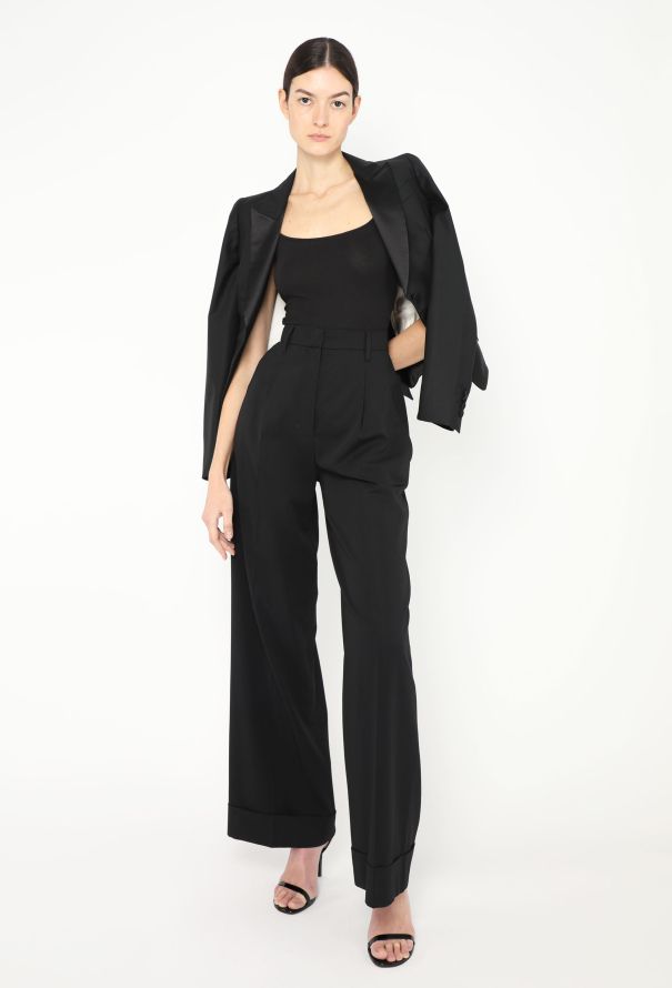 Alexander McQueen Ruffled-Back Smoking Blazer - 1