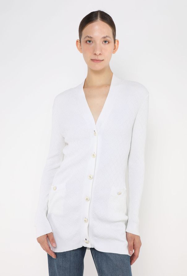 Chanel Ribbed 'CC' Cardigan - 1