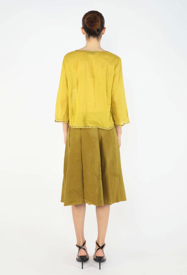 Prada Embroidered Belted Voile Ensemble, 1999 - 7