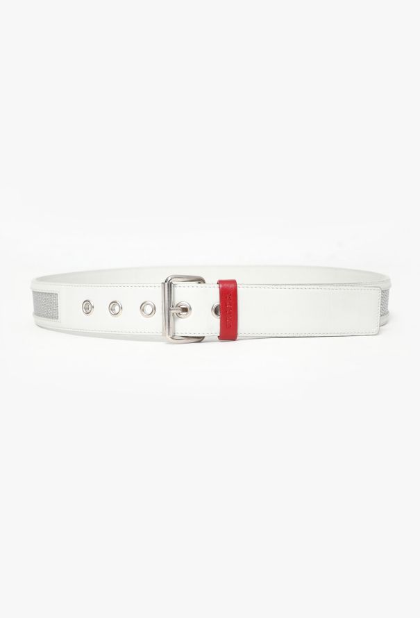 Prada Metallic Calfskin Logo Belt - 1