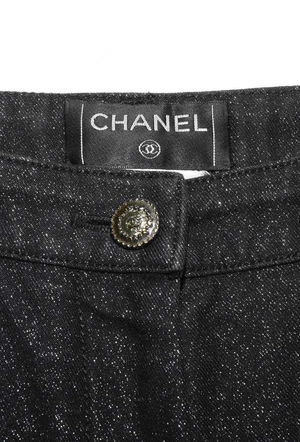 Chanel 2005 Iridescent 'CC' Button Jeans - 6 Chanel 2005 Iridescent 'CC' Button Jeans - 6