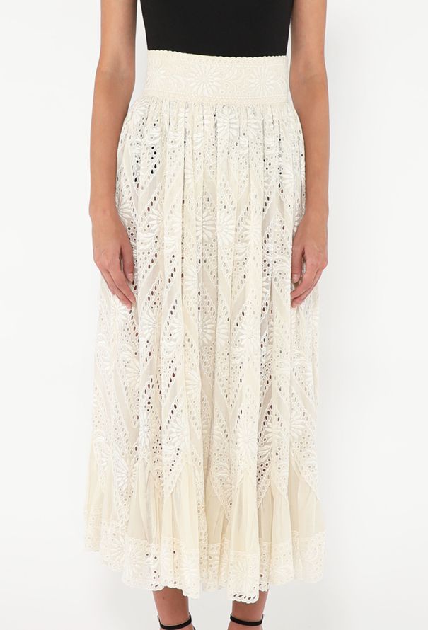 Valentino 2020 Embroidered Eyelet Skirt - 4