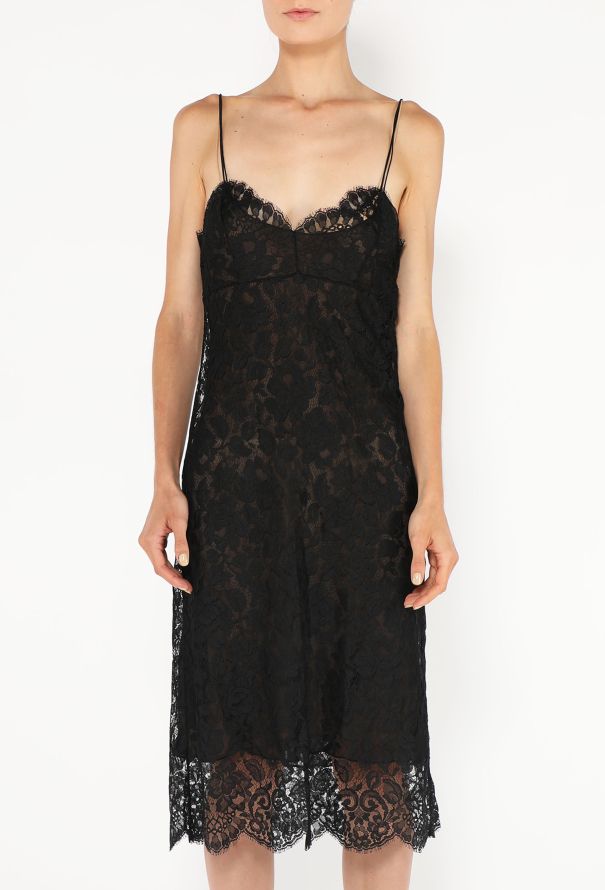 Calvin Klein 1995 Chantilly Lace Slip Dress - 2