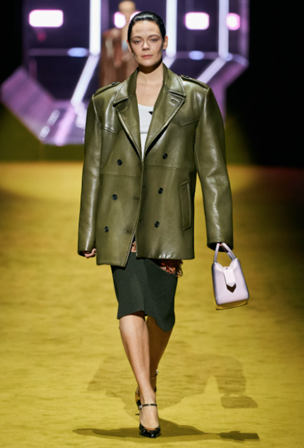 F/W 2022 Net Appliqué Leather Skirt - Prada | Authentic F/W 2022 Net Appliqué Leather Skirt - Prada | Authentic