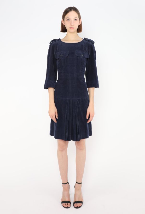 Chanel 2013 Corduroy Épaulette Dress - 1