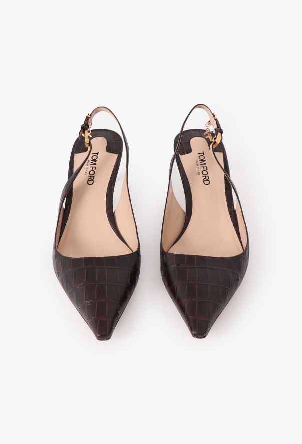 Tom Ford 2023 Angelina Croco Slingbacks - 2