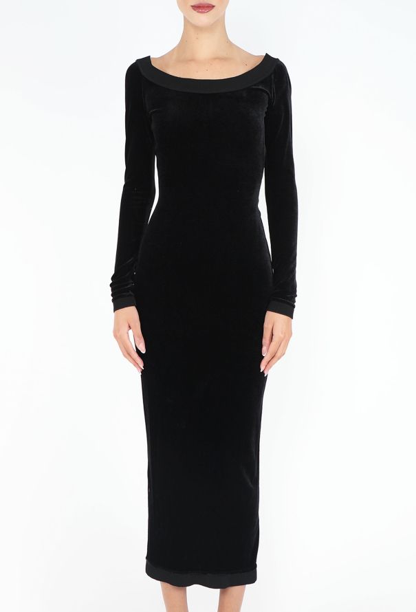 Alaïa STUNNING F/W 1988 Open-Back Velvet Dress - 4