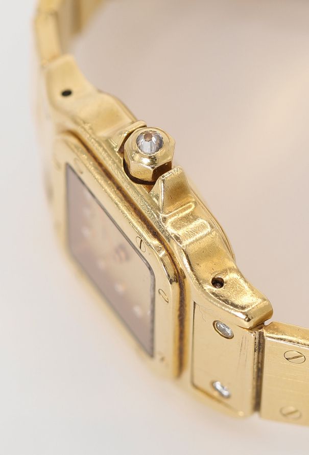 Cartier Exquisite 1980s 18k Yellow Gold & Diamonds Santos Watch - 4