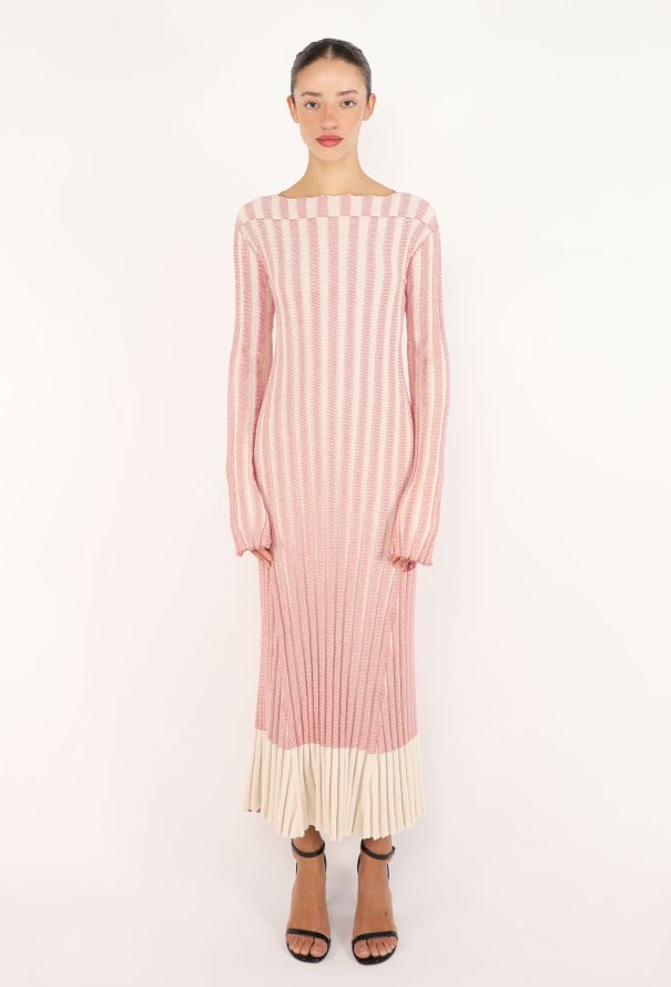 Céline Ribbed Knit Chevron Dress, 2017 - 3