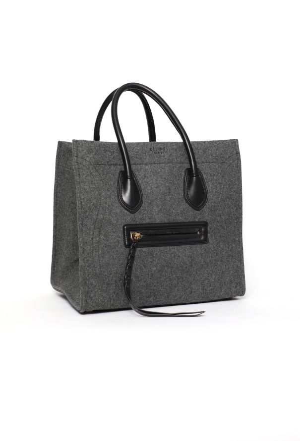 Céline Luggage Medium Wool Tote Bag - 2