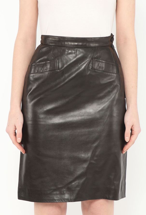 Saint Laurent '70s Lambskin Leather Skirt - 3 Saint Laurent '70s Lambskin Leather Skirt - 3