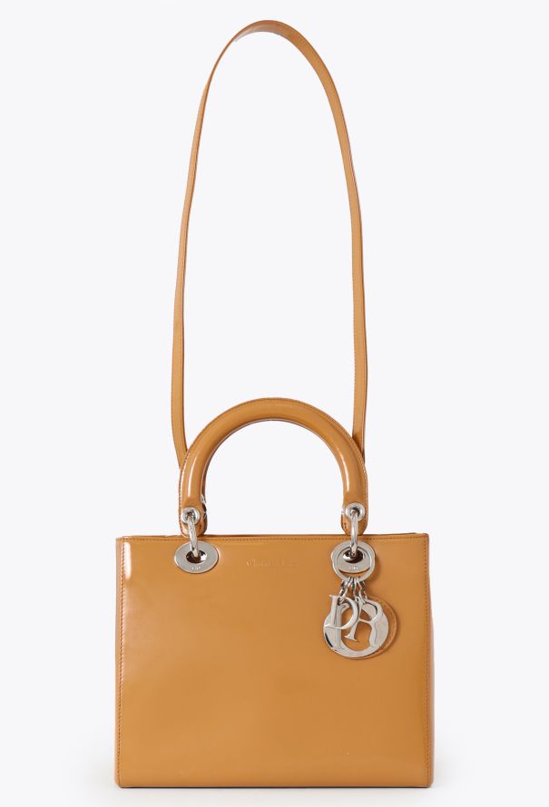 Dior Camel Patent Medium Lady Dior - 2