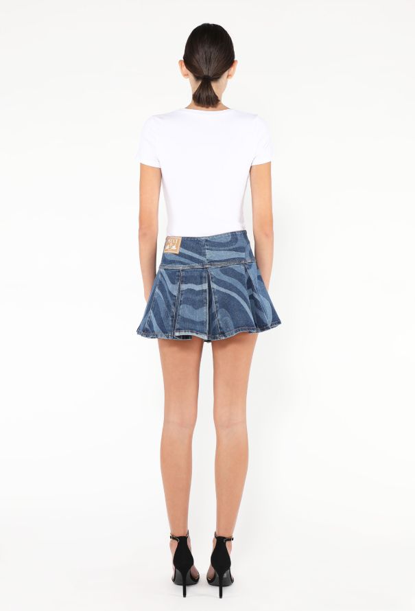 Emilio Pucci Marmo Pleated Denim Skirt, 2024 - 4