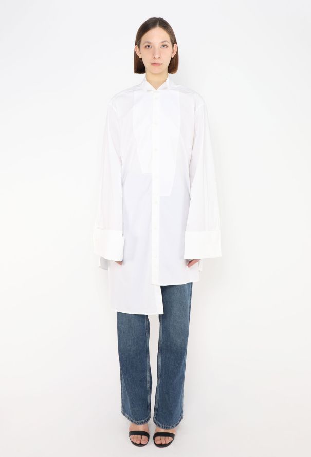 Loewe 2023 Asymmetrical Cotton Shirt - 2
