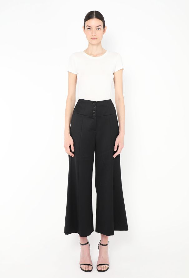 Chanel Cropped 'CC' Palazzo Trousers - 1