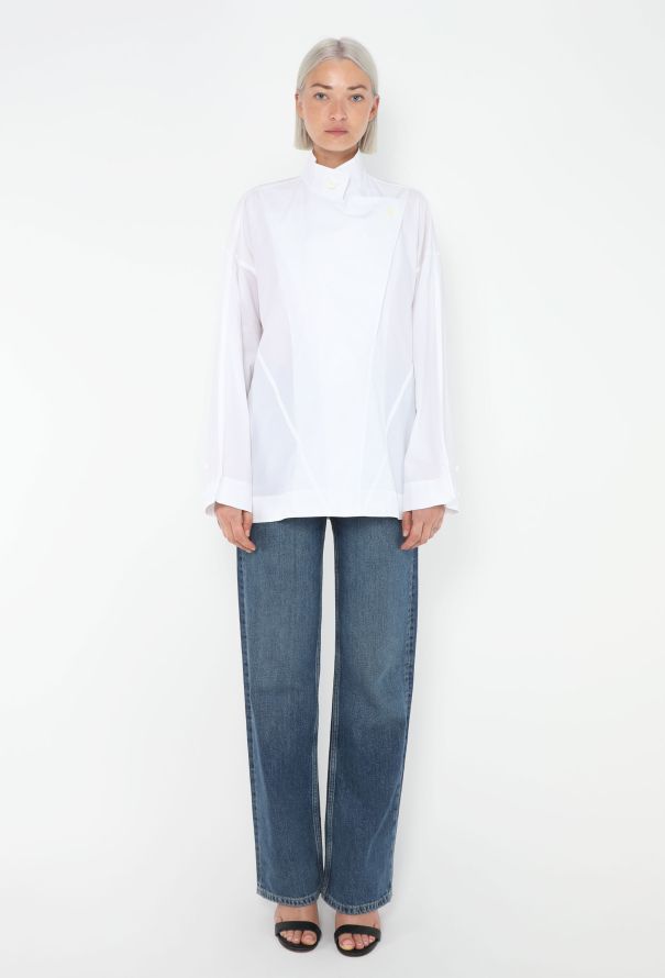 Céline 2016 Asymmetrical Poplin Shirt - 3
