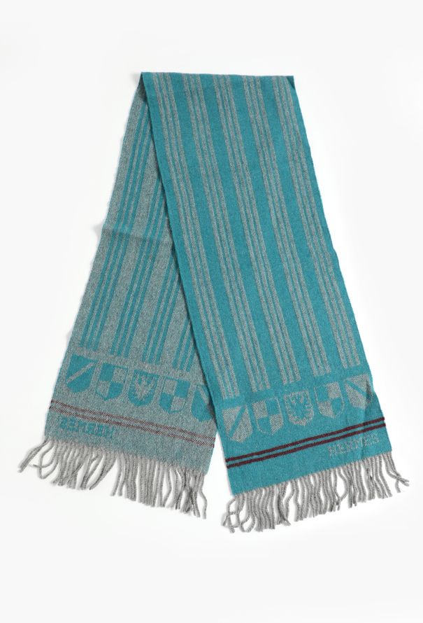 Hermès '70s Striped Wool Scarf - 1