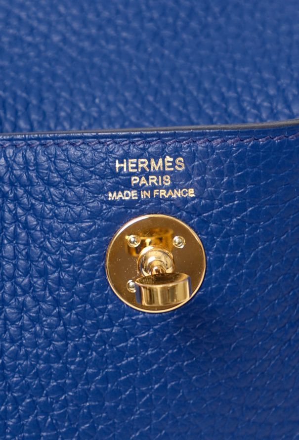 Hermès Bleu Royal Taurillon Clémence Mini Lindy - 12