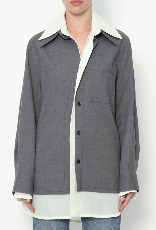 Bottega Veneta S/S 2023 Layered Cotton Shirt - 1