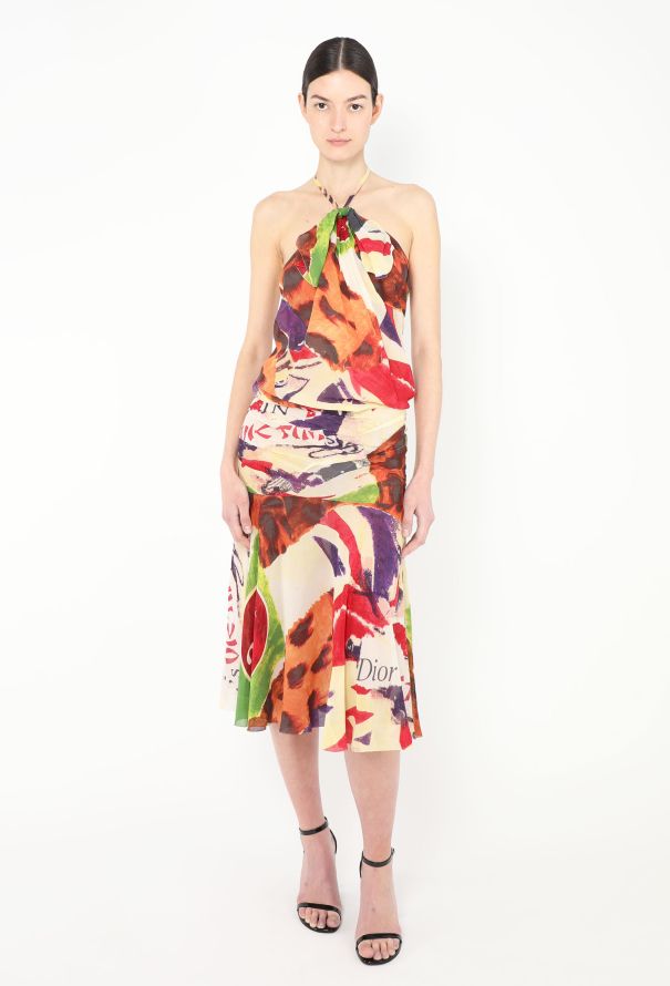 Dior ICONIC S/S 2003 Ruched Chiffon Halter Dress - 1