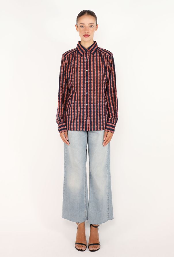 Céline Vintage Printed Cotton Tunic - 2