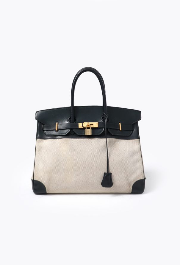 Hermès Exceptional '90s Caban Box & Toile H Birkin 35 - 1