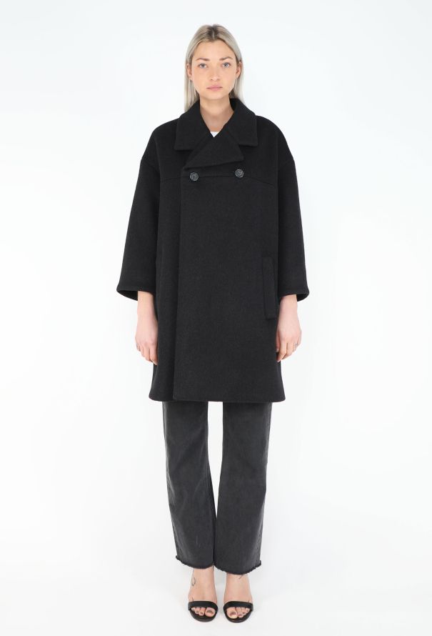 Balenciaga Felted Notched Oversized Coat - 3