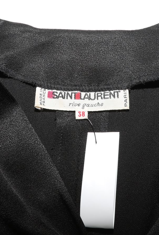 Saint Laurent Rare 1982 Satin Ruffled Dress - 5