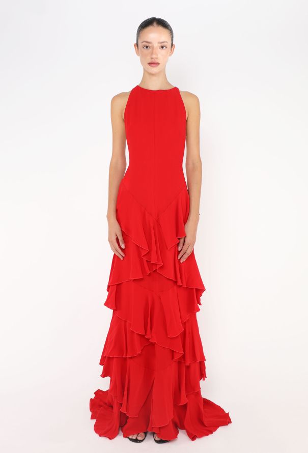 Valentino S/S 2002 Ruffled Georgette Gown - 1