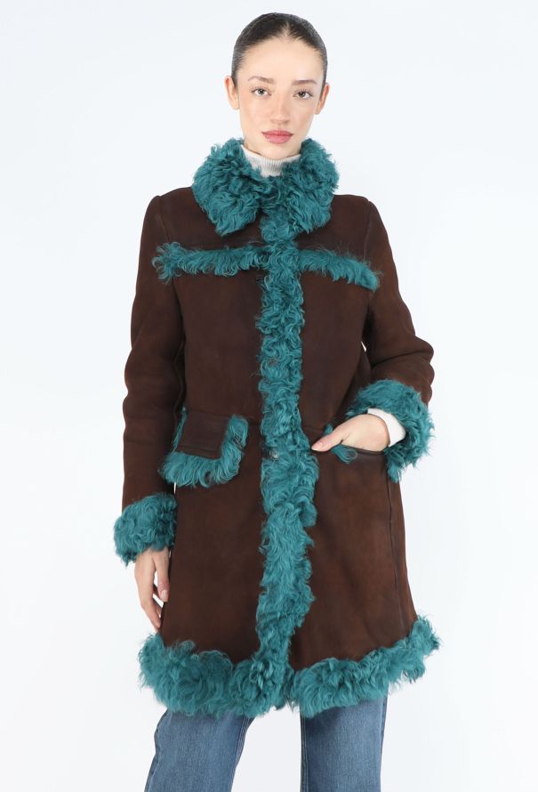 Prada 2014 Bouclé Shearling Trim Coat - 5