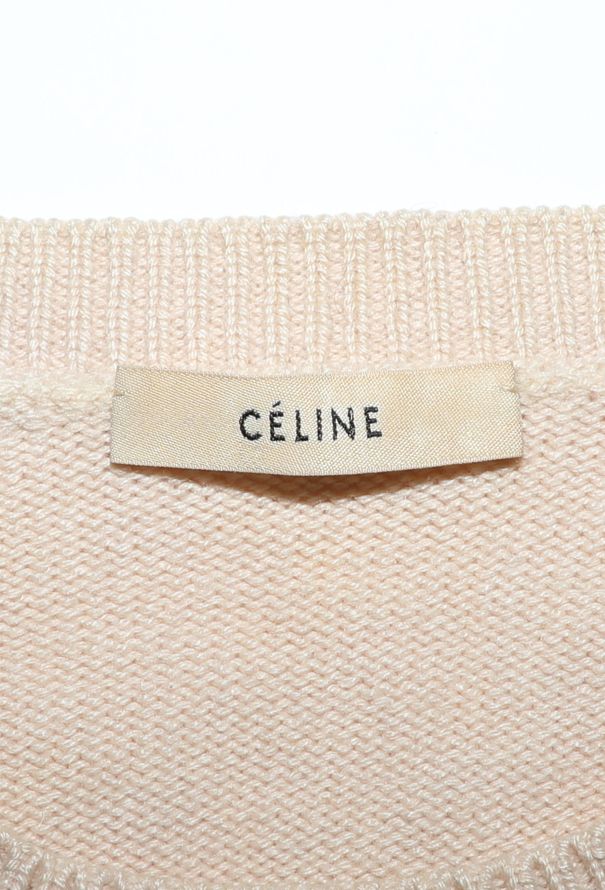 Céline Beige Cashmere Knit Triomphe Sweater - 5