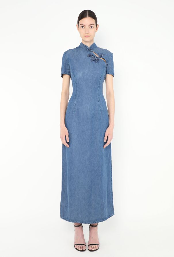 Jean Paul Gaultier '90s Denim Cheongsam Dress - 1