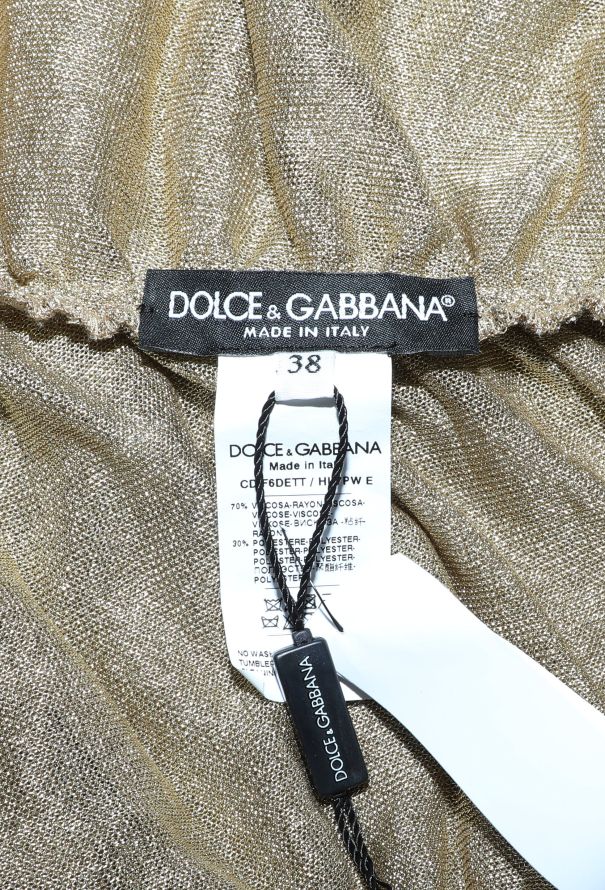 Dolce & Gabbana F/W 2023 Metallic Ruched Mesh Dress - 7