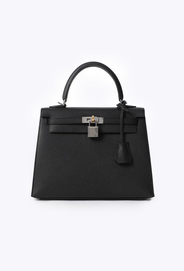 Hermès Black Epsom Kelly Sellier 25 Electrum - 1