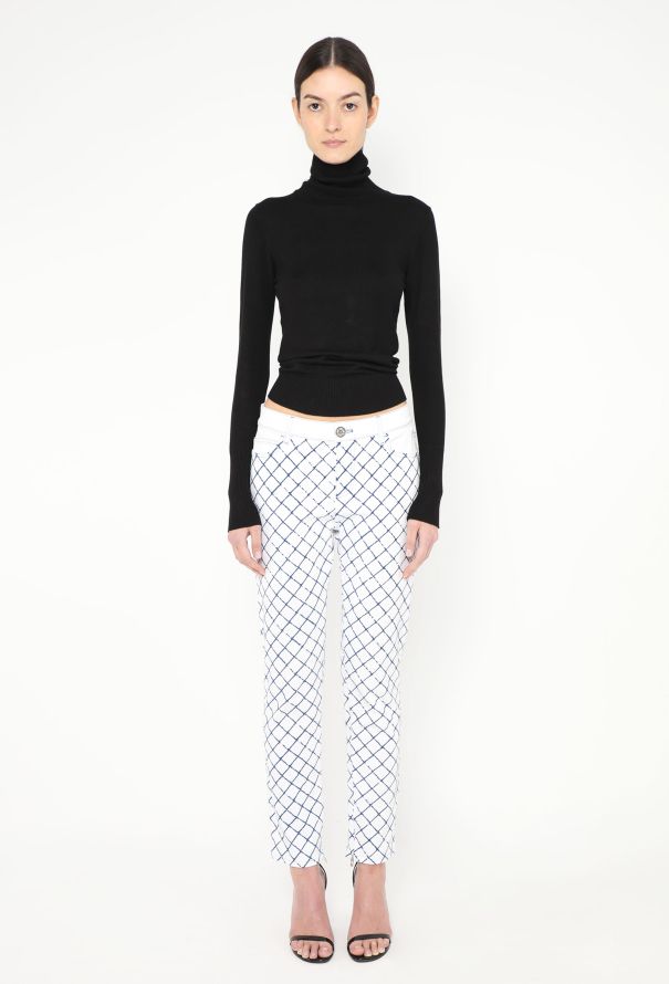 Chanel 2018 Quilted Velvet Trim Jeans - 3