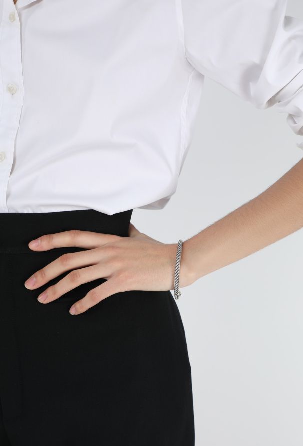 David Yurman 14K Yellow Gold & Pearl Classic Cable Sterling Bracelet - 4