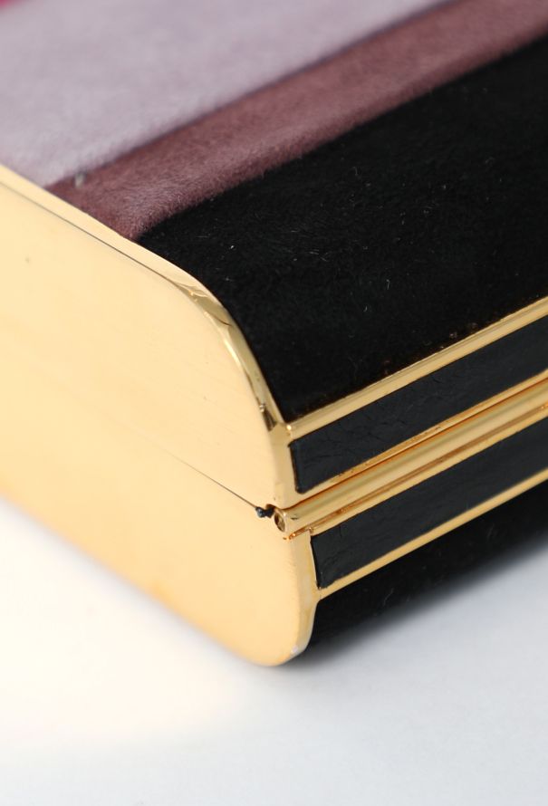 Miu Miu 2008 Striped Suede Minaudière Clutch - 12