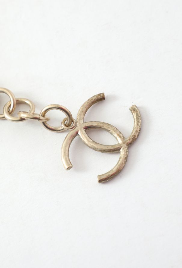 Chanel Hammered Logo Charm Bracelet - 4 Chanel Hammered Logo Charm Bracelet - 4