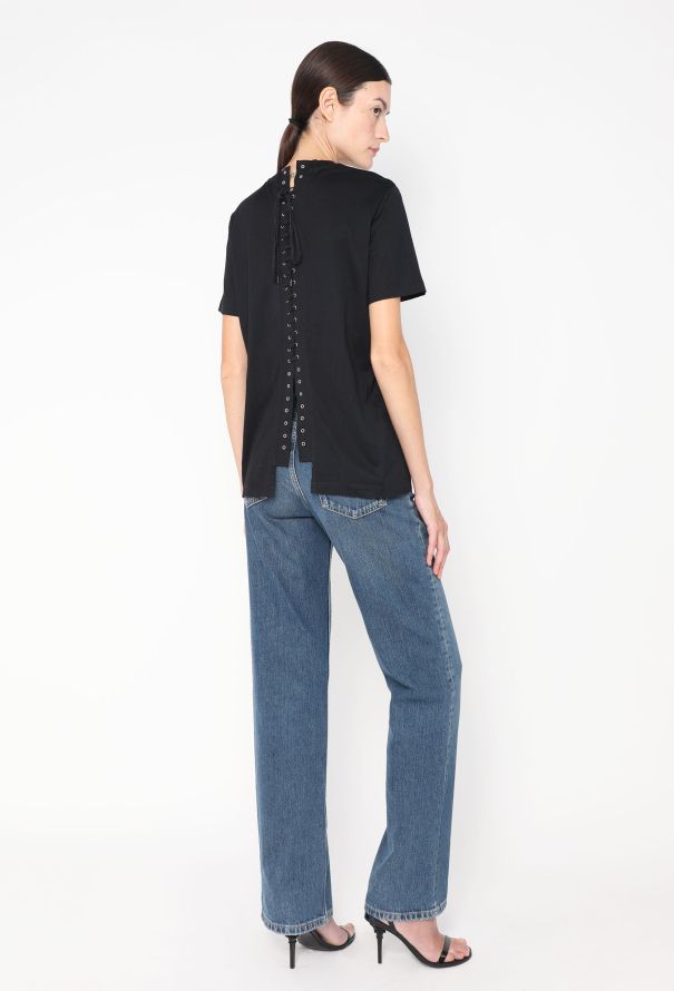Prada Lace-Up Cotton T-Shirt, 2022 - 1
