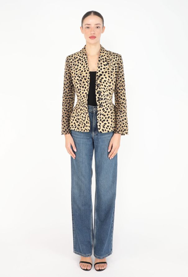 Dior 1997 Cheetah Print Silk Bar Jacket - 3