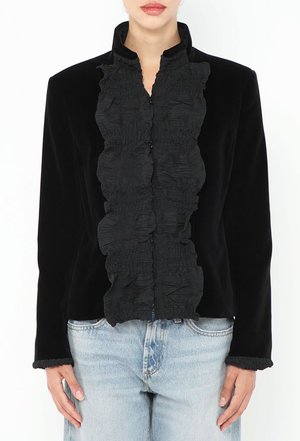 Saint Laurent Tom Ford F/W 2001 Velvet Ruffled Jacket - 1