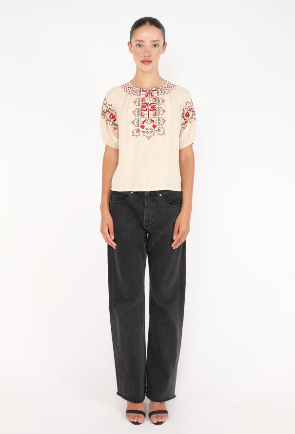 World Treasures Authentic Embroidered Peasant Blouse - 2