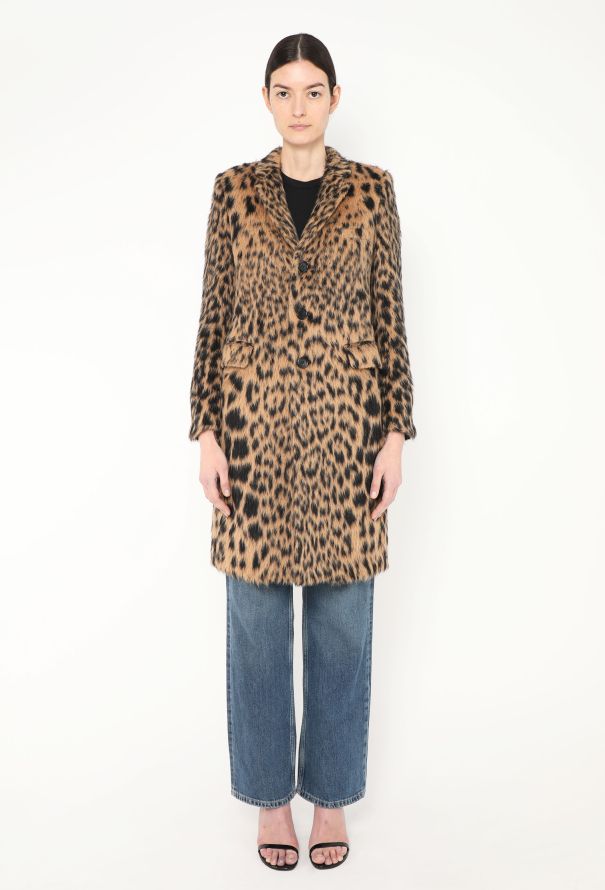Saint Laurent 2018 Brushed Leopard Print Coat - 3