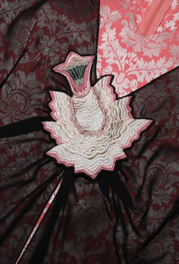 Alexander McQueen 1997 Damask Overlay Appliqué Dress - 6 Alexander McQueen 1997 Damask Overlay Appliqué Dress - 6